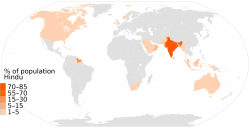 File:Hinduism percent population in each nation World Map Hindu data ...