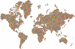 Clipart - Prismatic Hexagonal World Map 3 No Background