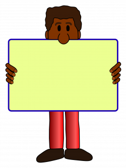 Clipart - Shy Man with a Sign