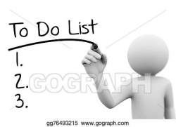 Drawing - 3d person writing to do list on transparent screen ...