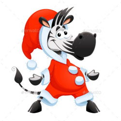 Christmas Cartoon Zebra Character | Cartoon christmas ...