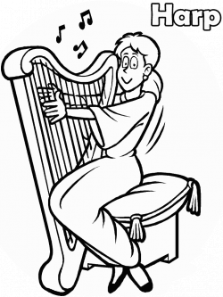 Harp Music Coloring Pages & Coloring Book