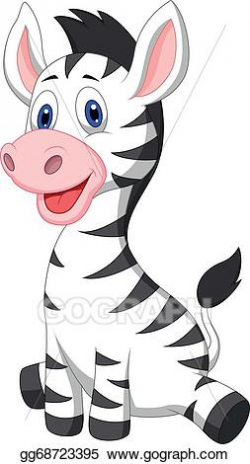 Vector Clipart - Cute baby zebra cartoon. Vector ...