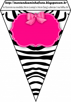 Montando a minha festa: Zebra rosa e preto | Banner printable ...