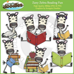 Zany Zebra Reading Fun | Clip Art | Clip art, Zebra clipart, Art