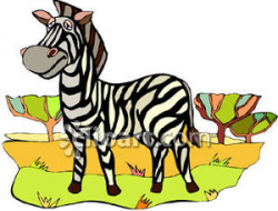 Sad Cartoon Zebra - Royalty Free Clipart Picture