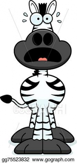Vector Art - Scared cartoon zebra. EPS clipart gg75523832 ...