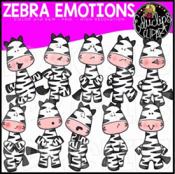 Zebra - African Animal Emotions Clip Art Set {Educlips Clipart}
