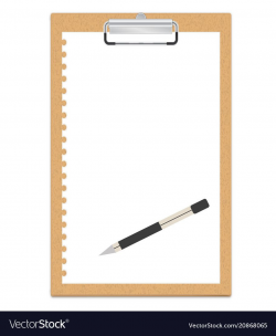 Clipboard with a blank sheet of paper Royalty Free Vector ...