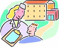 Nurse with Patient and Chart - Vector Image