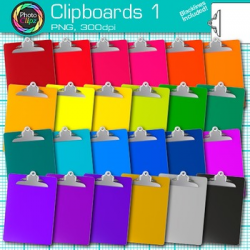 Rainbow Clipboards Clip Art {Back to School Supplies for Classroom  Resources} 1