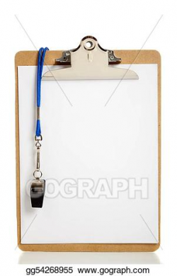 Stock Images - Blank clipboard and coaches whistle. Stock ...