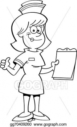 Vector Art - Cartoon nurse with a clipboard. Clipart Drawing ...