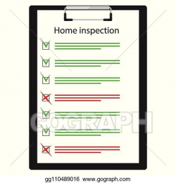 Vector Clipart - Home inspection checklist paper on ...