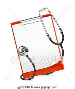 EPS Vector - Clipboard with stethoscope. Stock Clipart ...
