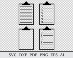 Clipboard SVG, Clipboard Clipart , Clipboard Vector, Teacher / Medical  Clipboard SVG, Boarcricut & silhouette, vinyl, dxf, ai, pdf, png, eps