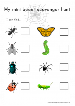 Mummy G early years resources: Mini beast scavenger hunt | In the ...