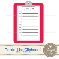 To-do List Clipboard Clipart for Planners, Digital ...
