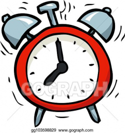 Vector Stock - Cartoon doodle alarm clock. Clipart ...