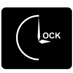 Clipart - Clock Logo with Text Minimal