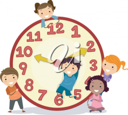 Royalty Free Clipart Image of Children on a Clock #625956 ...