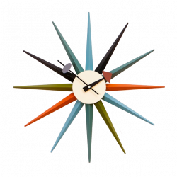 George Nelson wall clock. Starburst clock multicolor. Design wall clock.