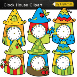 Clocks Clip Art: house clipart