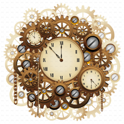 Steampunk Style Clocks and Gears by Bluedarkat | GraphicRiver