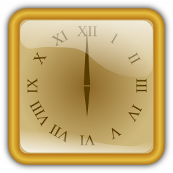 Clipart - Golden clock. squared