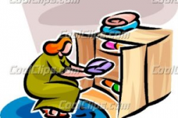 Girl putting away clothes in closet » Clipart Station