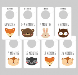Animals Printable PDF Baby Nursery Closet Dividers and ...