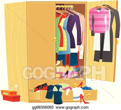 Vector Illustration - Messy clothing wardrobe. eps. Stock ...