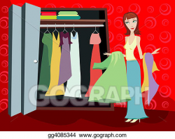 Stock Illustration - Closet of clothes - brunette. Clipart ...