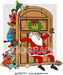 Stock Illustration - Santa's stuffed closet. Clipart Drawing ...