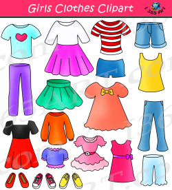 Girls Clothes Clipart Set Dress Up Clip Art - School Clipart Cute ...