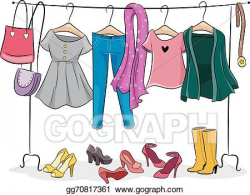 Vector Stock - Female clothing rack. Stock Clip Art ...