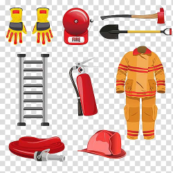 Firefighter suit illustration, Firefighters helmet Fire ...
