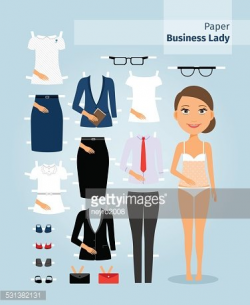 Business Lady Paper Cute Girl IN Office Clothes premium ...