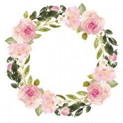 Watercolor flower wreath free matting material | Картинки для скрап ...