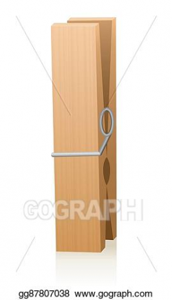 Vector Art - Wooden clothespin. Clipart Drawing gg87807038 ...