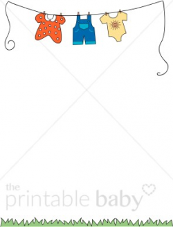 Baby Clothes on the the Line Background | Baby Borders