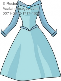 Royalty Free Clipart Illustration of a Fancy Blue Dress