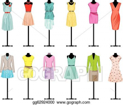 Vector Art - Mannequins with women's clothing. Clipart ...