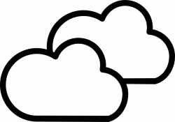 Cloudy Weather Symbol Outline Of Two Clouds Svg Png Icon Free ...