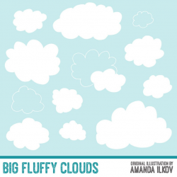 Premium Fluffy Clouds Clipart for Digital Scrapbooks, Crafting,  Invitations, Web - Fluffy Clouds, White Clouds, Vector Clouds