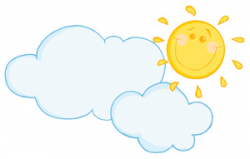 Partly cloudy clipart image cartoon sun and clouds icon ...