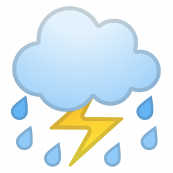 Cloud with lightning and rain Icon | Noto Emoji Travel & Places ...