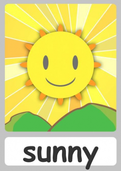 sunny-flashcard | weather | Weather for kids, Preschool ...