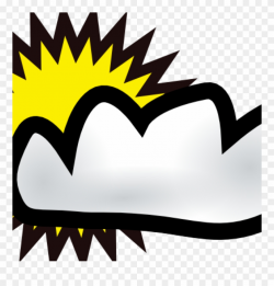Cloudy Clipart Sunny Partly Weather Clip Art Free Vector ...