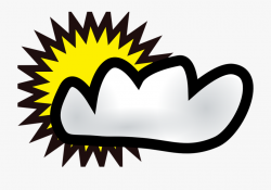Sun Cloud Weather Cartoon Symbols Sunny Cloudy - Red Star ...